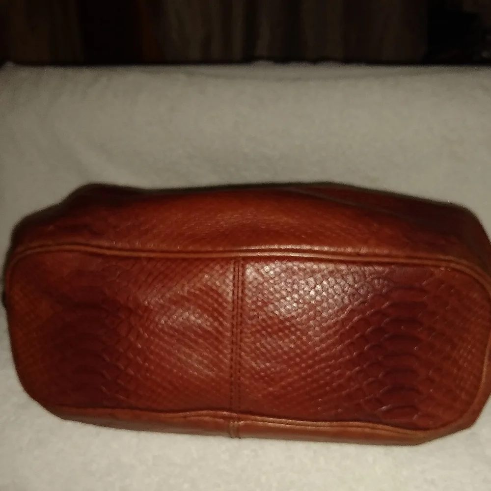 Antonio Melani brown croc embossed hobo leather bag.